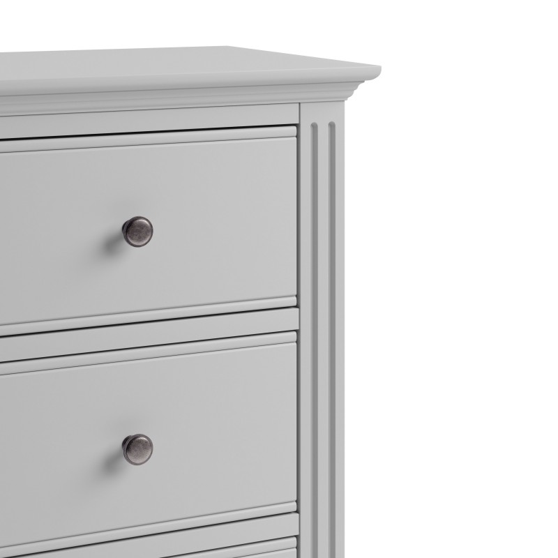 DC BP 5 Drawer Narrow Chest of Drawers Moonlight Grey